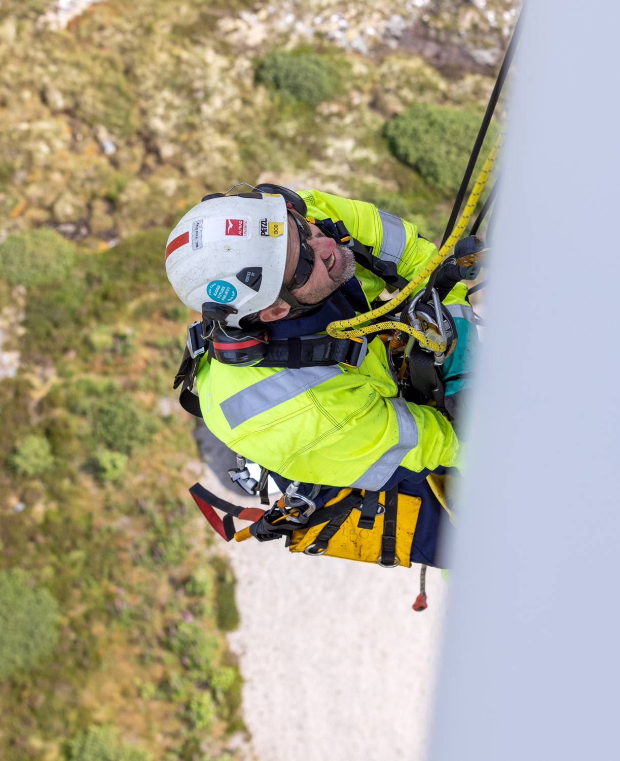 Rope access during Wind turbine maintenance Smøla